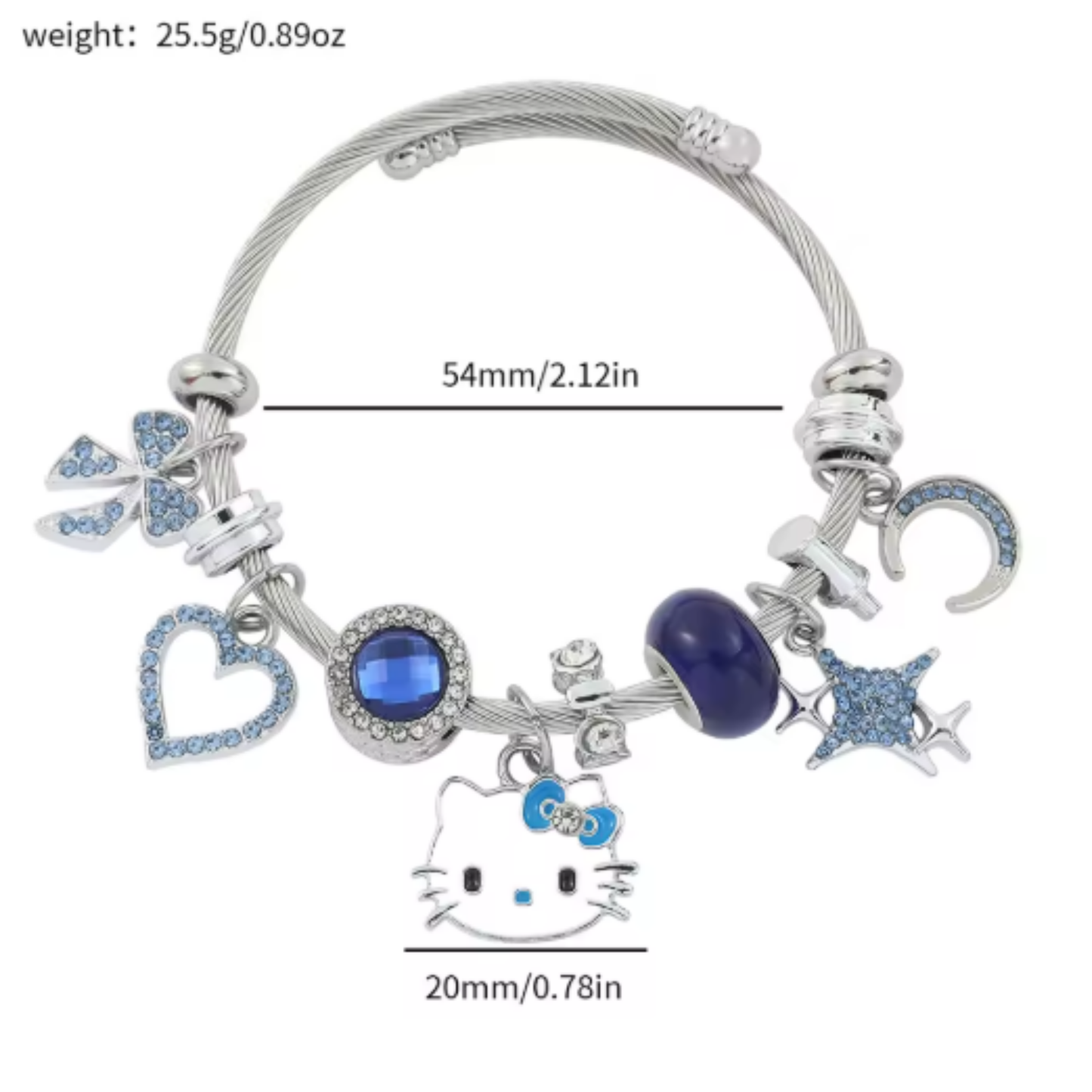 Hello Kitty Adjustable Charm Bracelet